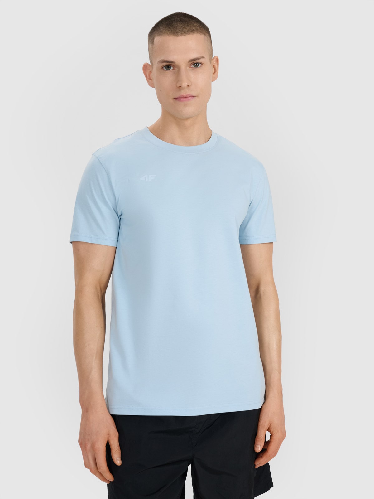 Vyriški T-shirt regular marškinėliai su spauda - mėlyni