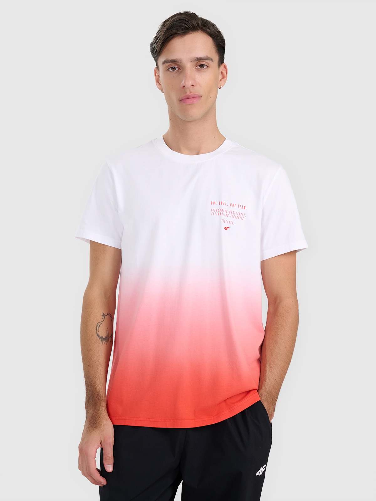 Vyriški T-shirt regular marškinėliai su spauda - raudoni