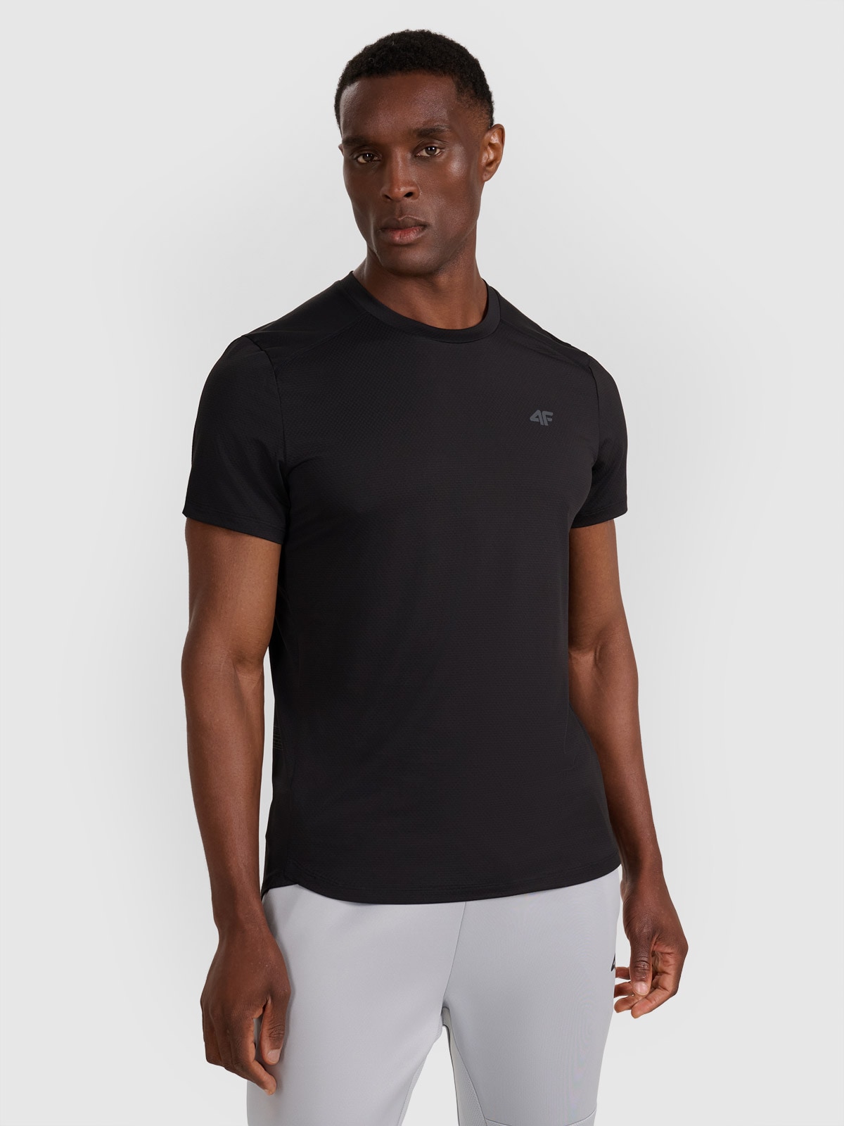 Vyriški greitai džiūstantys treniruočių marškinėliai - juodi