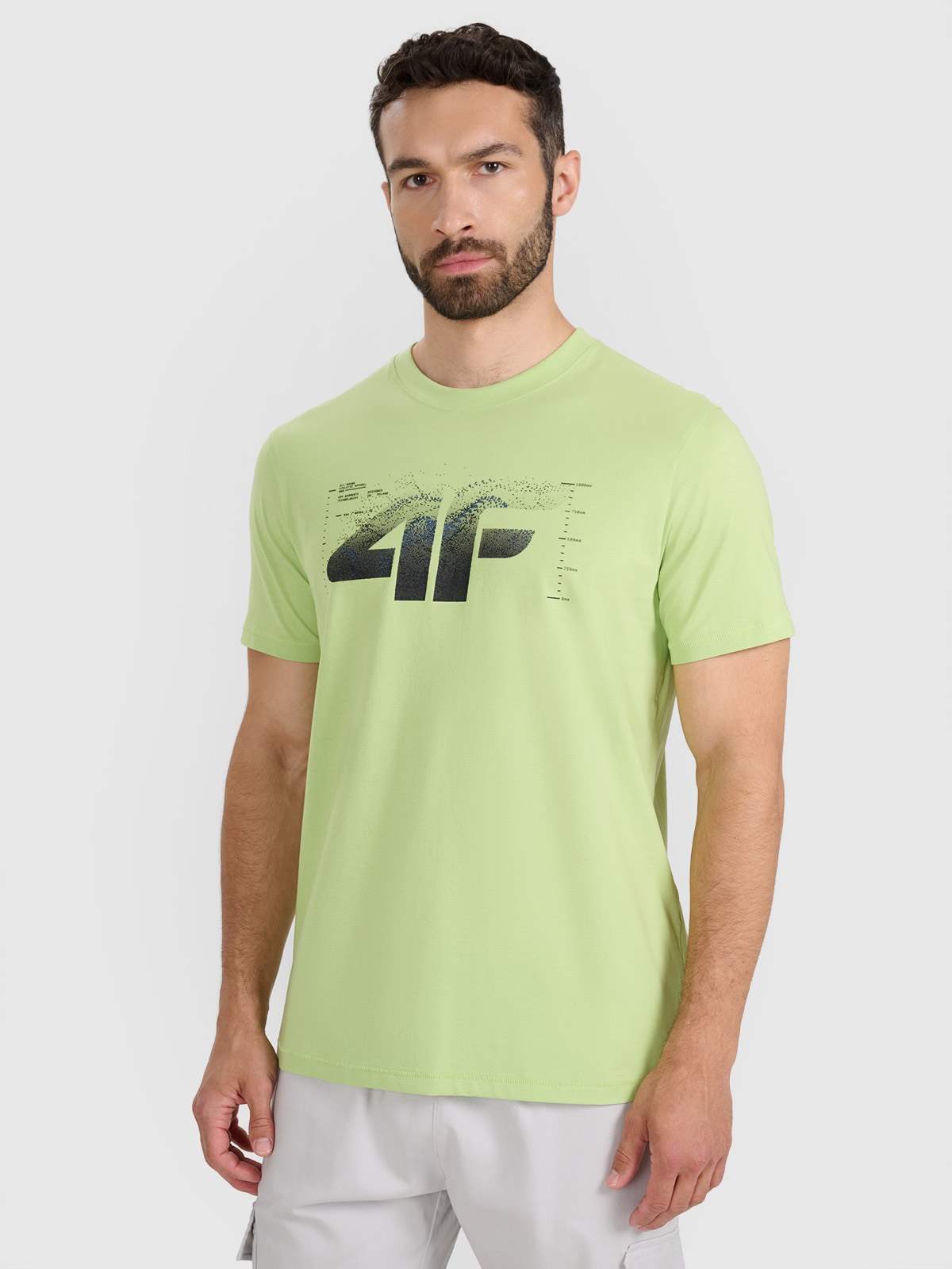 Vyriški T-shirt regular marškinėliai su spauda - žali