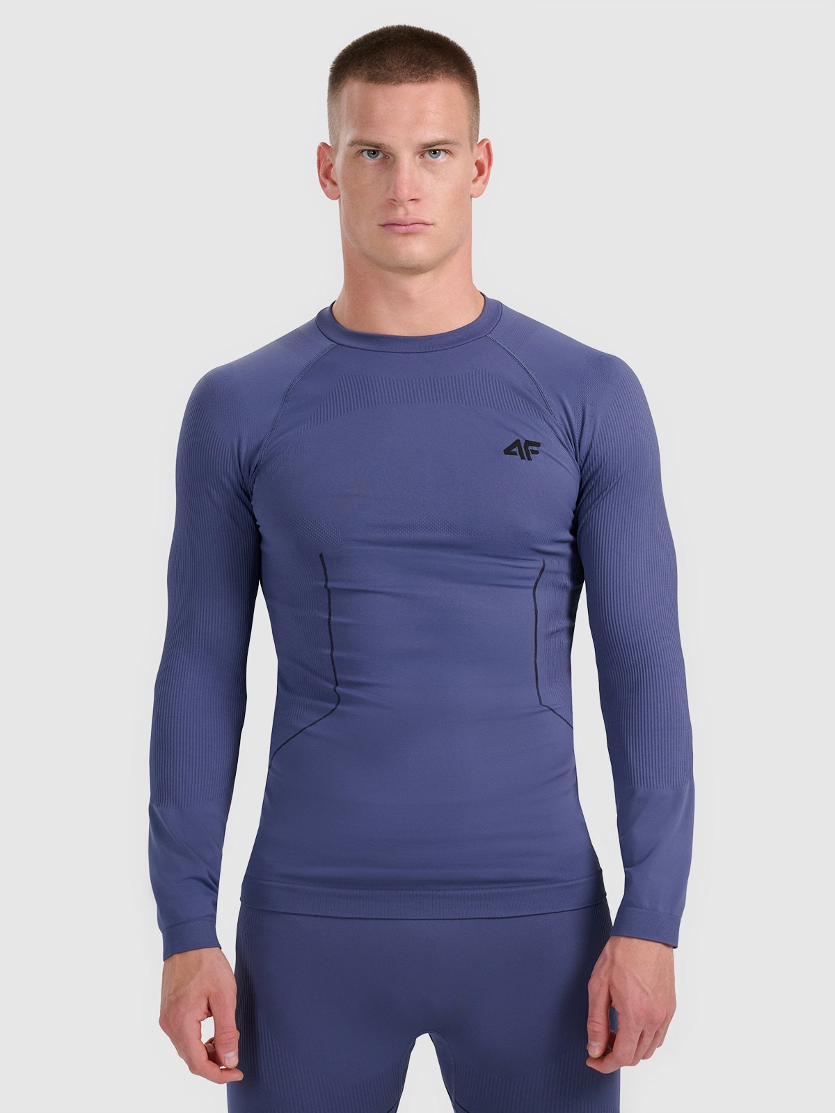 Vyriškas termoaktyvus besiūlis apatinis trikotažas (viršus) - tamsiai mėlynas