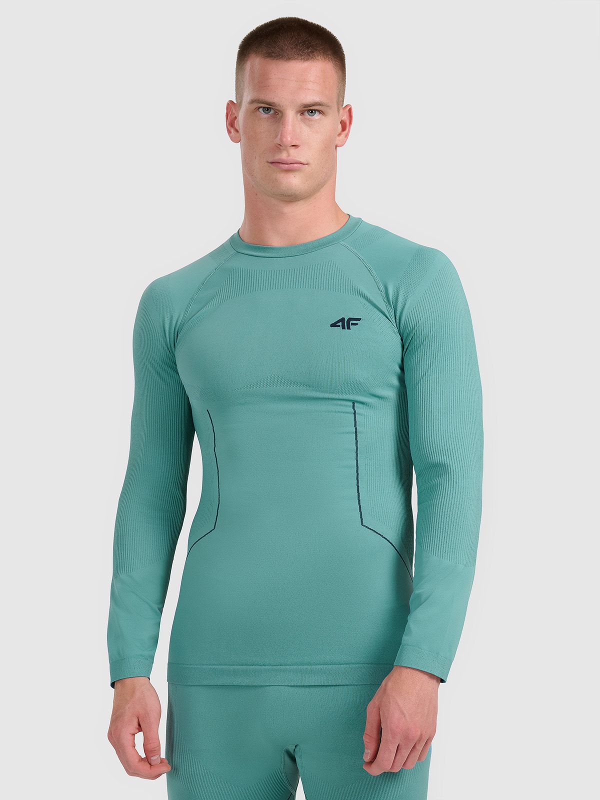 Vyriškas termoaktyvus besiūlis apatinis trikotažas (viršus) - turkio spalvos