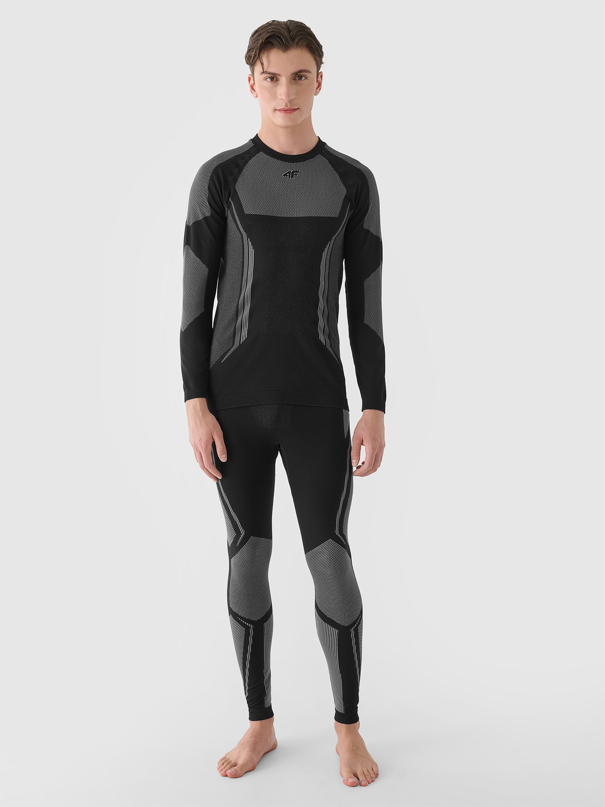 Vyriškas termoaktyvus besiūlis apatinis trikotažas (apačia) - juodas