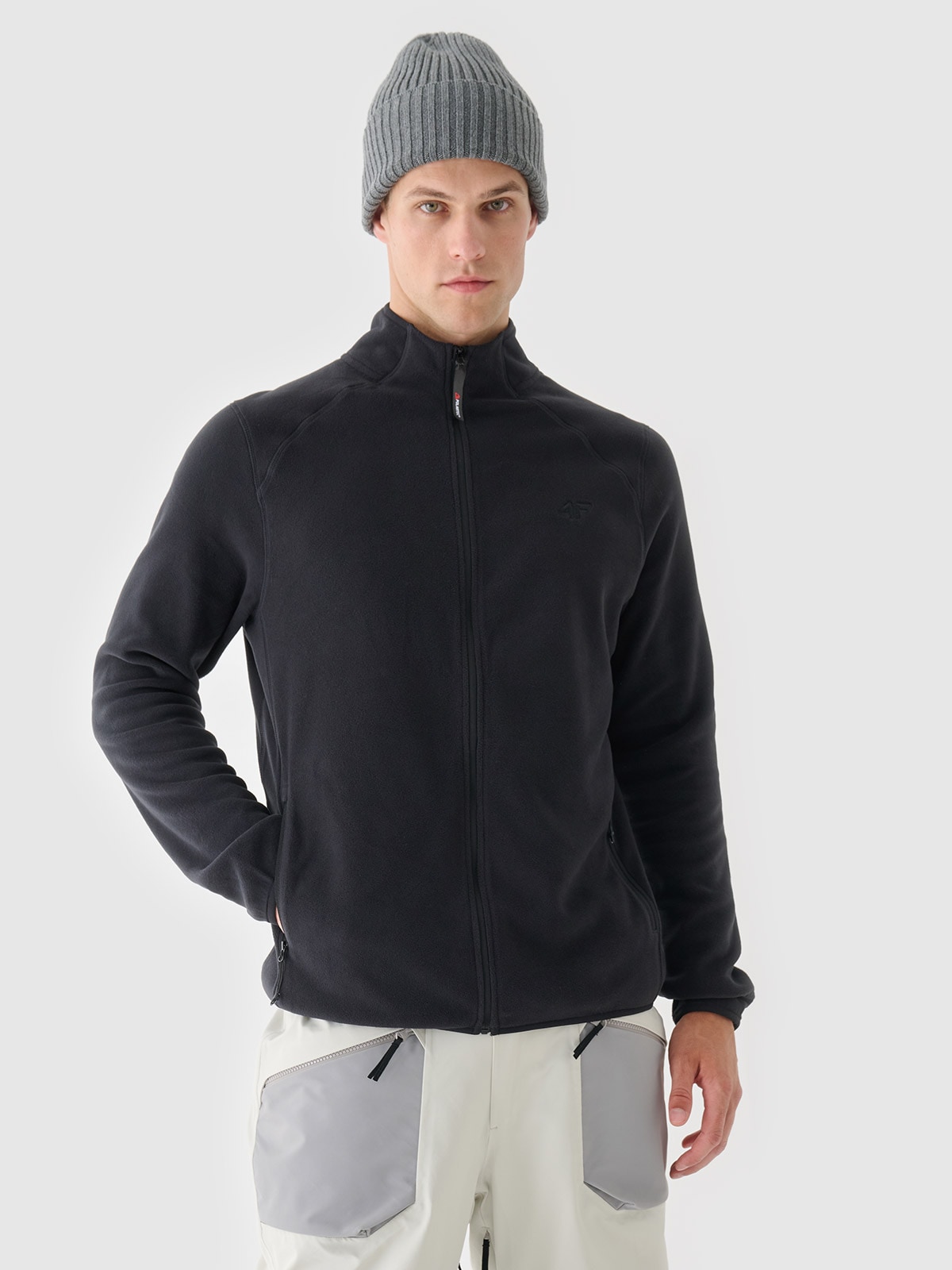 Vyriškas regular flisas su apykakle -  juodas