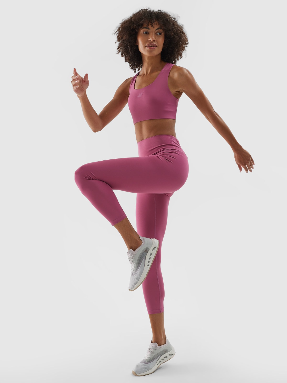 Moteriškos treniruočių tamprės 7/8 su aukštu liemeniu - violetinės