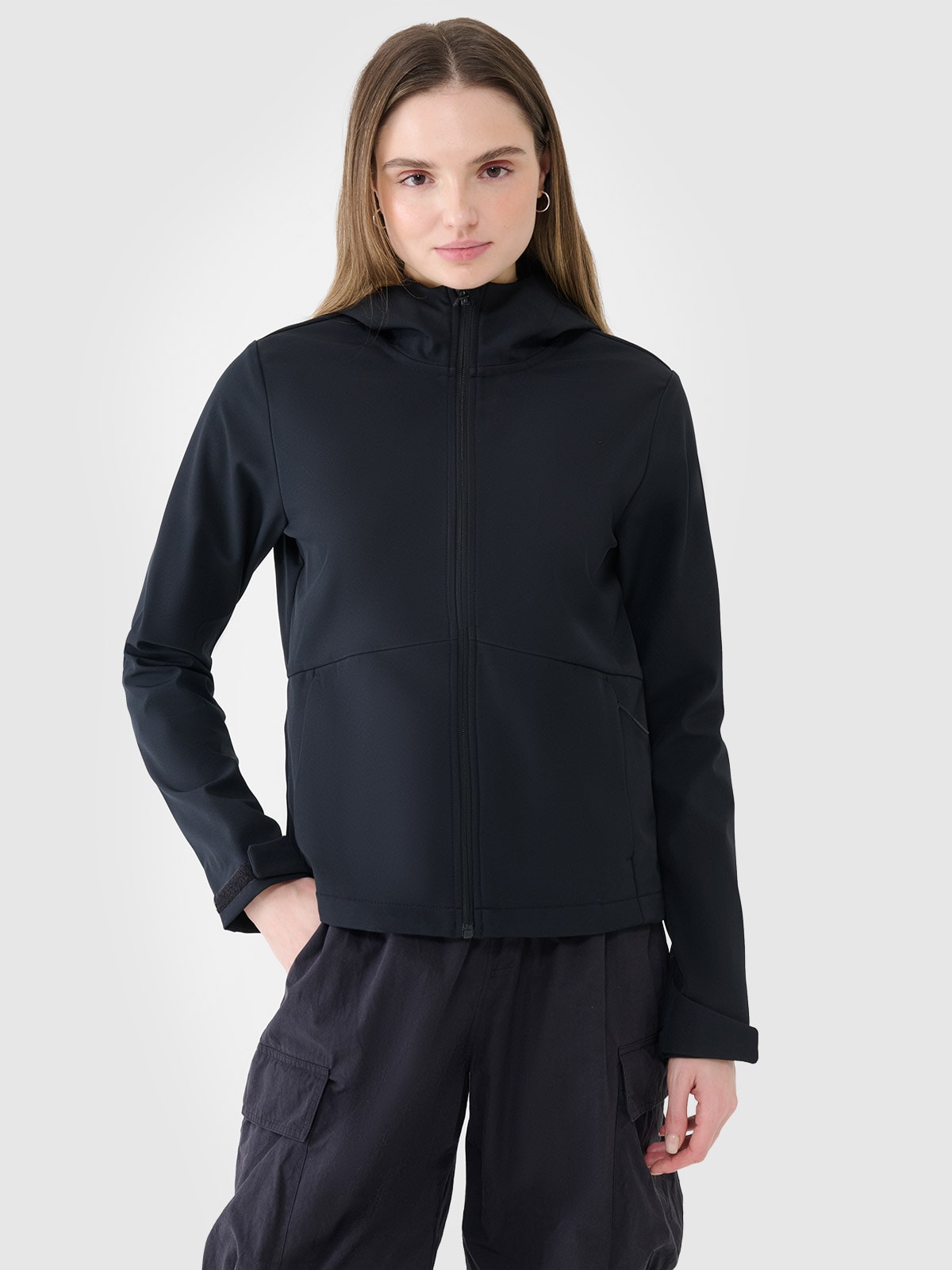 Moteriška softshell vėjui atspari striukė 5000 membrana - juoda