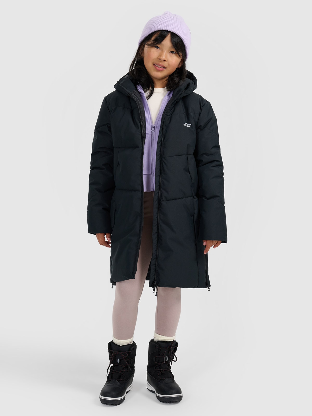 Žieminis paltas mergaitėms 5000 membrana - juodas