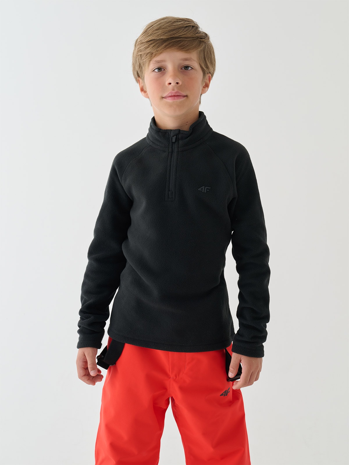 Termoaktyvus apatinis fliso trikotažas (viršus) berniukams - juodas