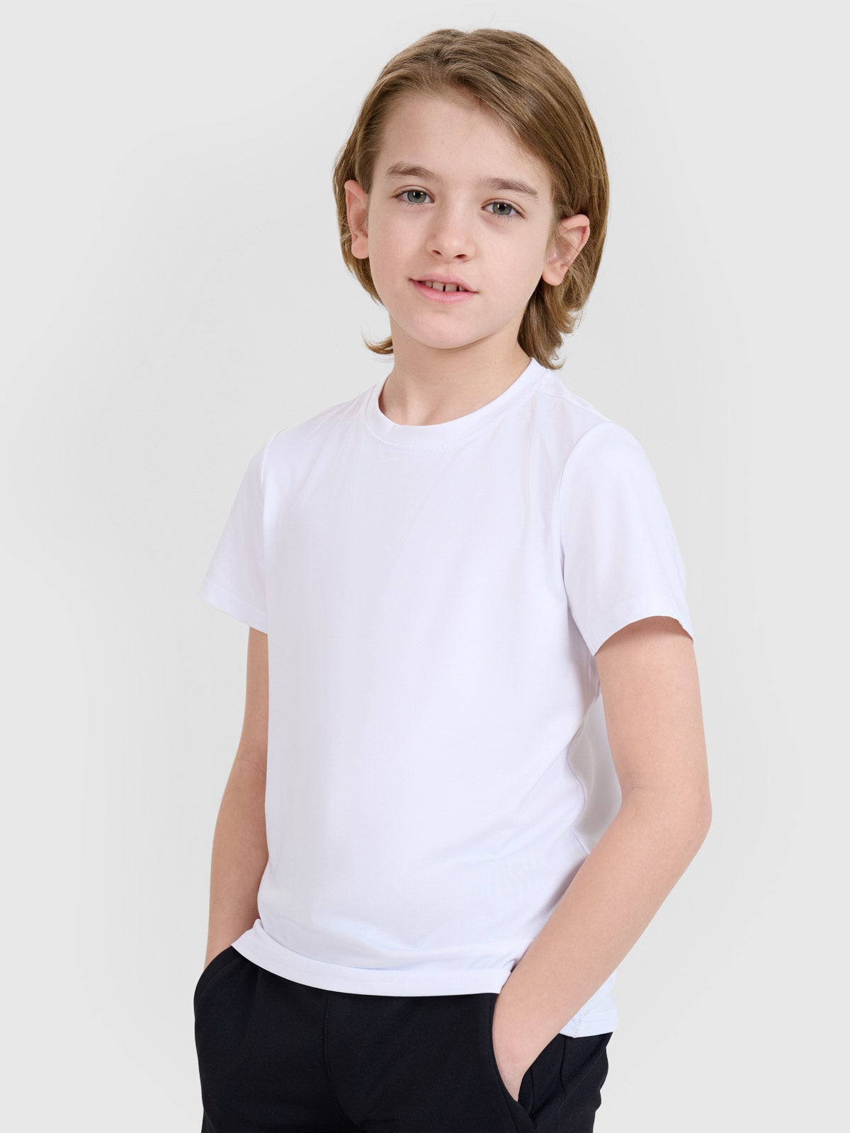 T-shirt sportiniai greitai džiūstantys marškinėliai berniukams - balti