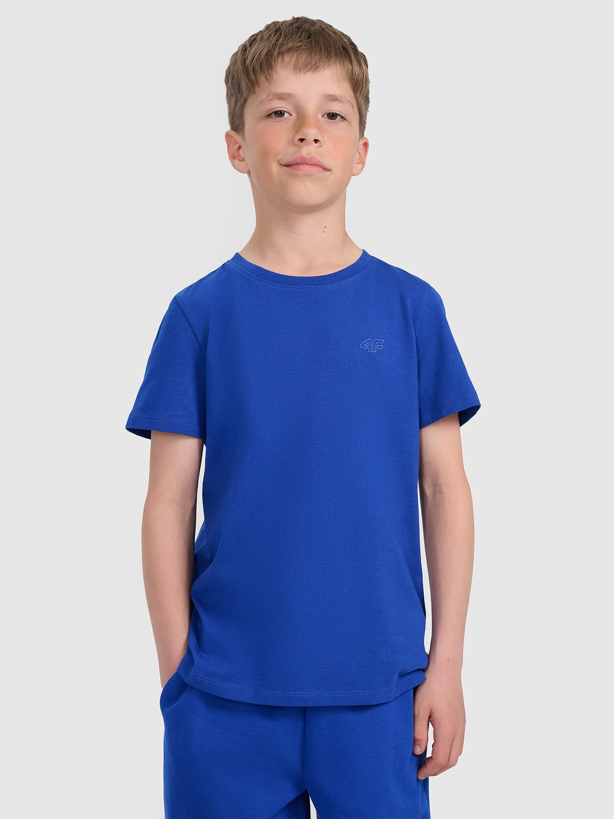 T-shirt regular lygus marškinėliai berniukams - mėlyni