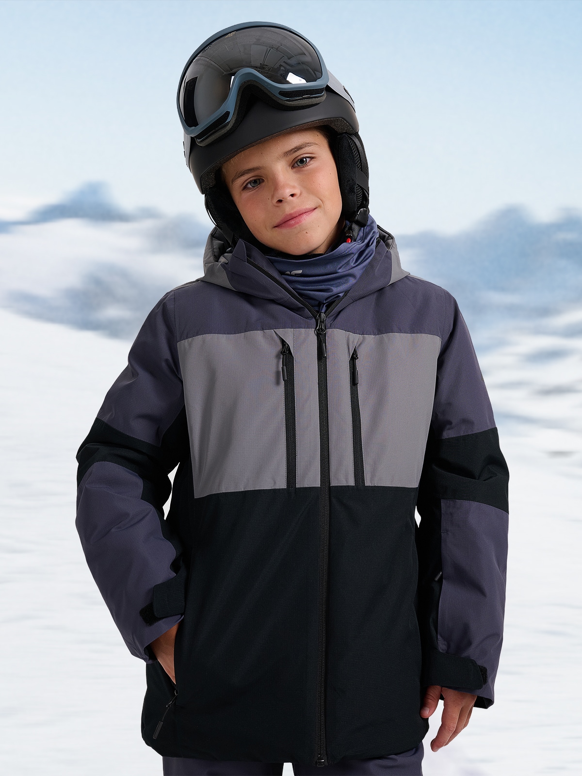 Slidinėjimo striukė berniukams 10000 membrana - pilka