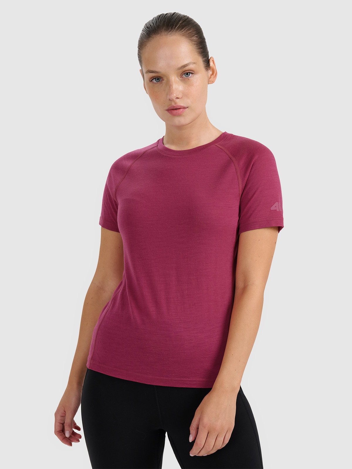 Moteriški žygio marškinėliai su merino vilna - rožiniai