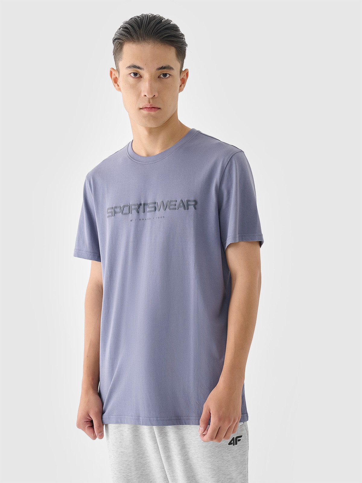 Vyriški T-shirt regular marškinėliai su spauda - tamsiai mėlynos spalvos