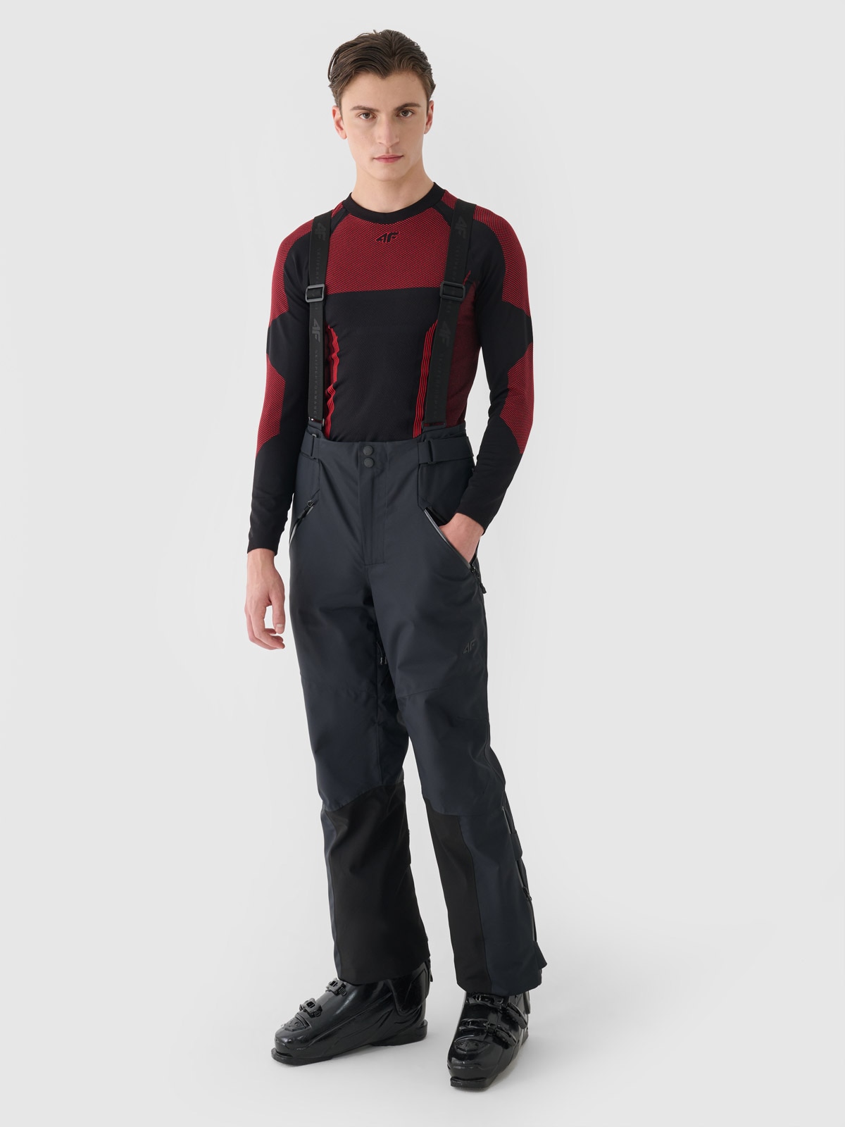 Vyriškos slidinėjimo kelnės su petnešomis Dermizax 20000 membrana - juodos