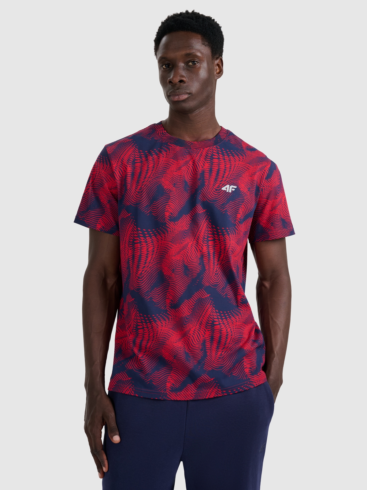 Vyriški T-shirt regular marškinėliai su spauda - raudoni