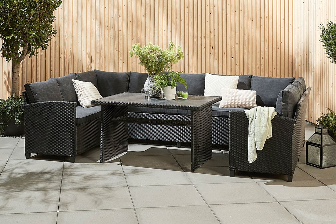 Sodo baldų komplektas AGERMOSE 9 asm. su daiktadėže