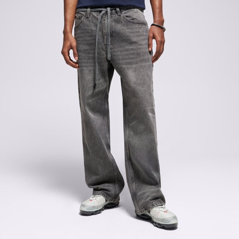 PROSTO DŽINSINĖS KELNĖS BAGGY TARMAC LIGHT GRAY