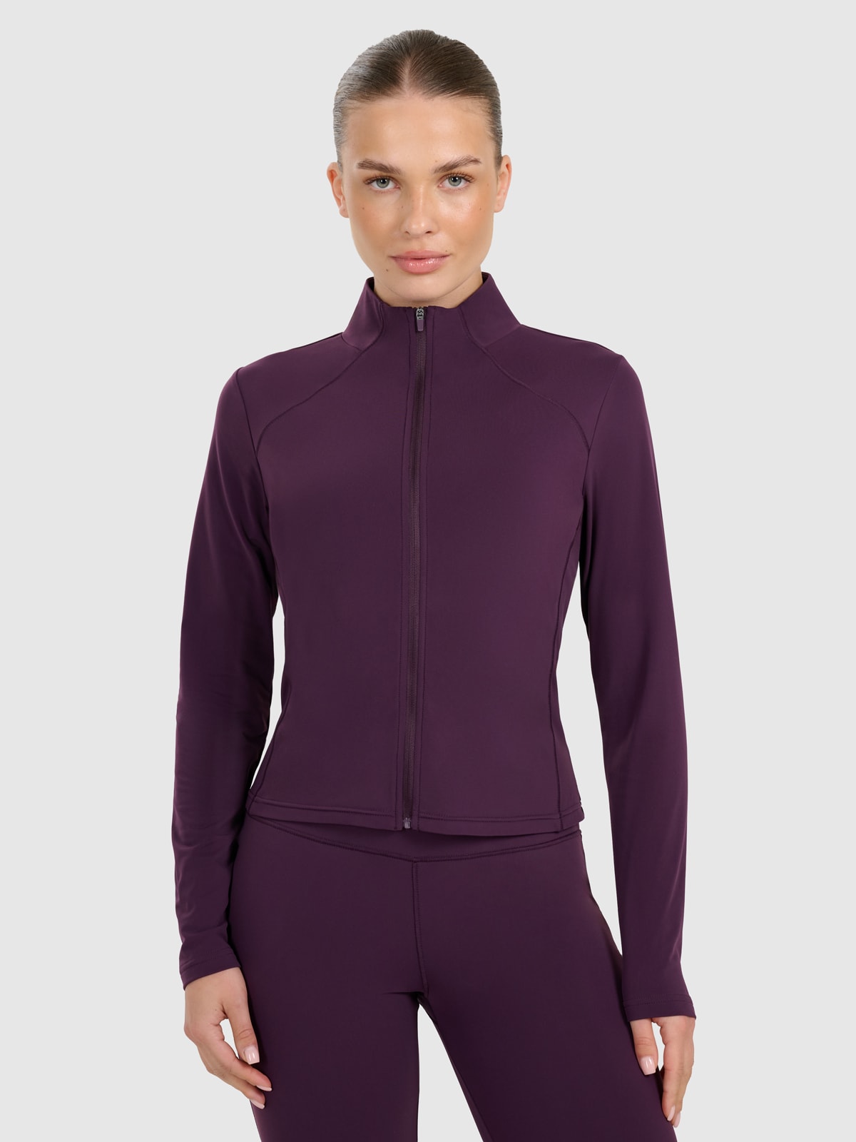 Moteriškas atsegamas džemperis be gobtuvo - violetinis