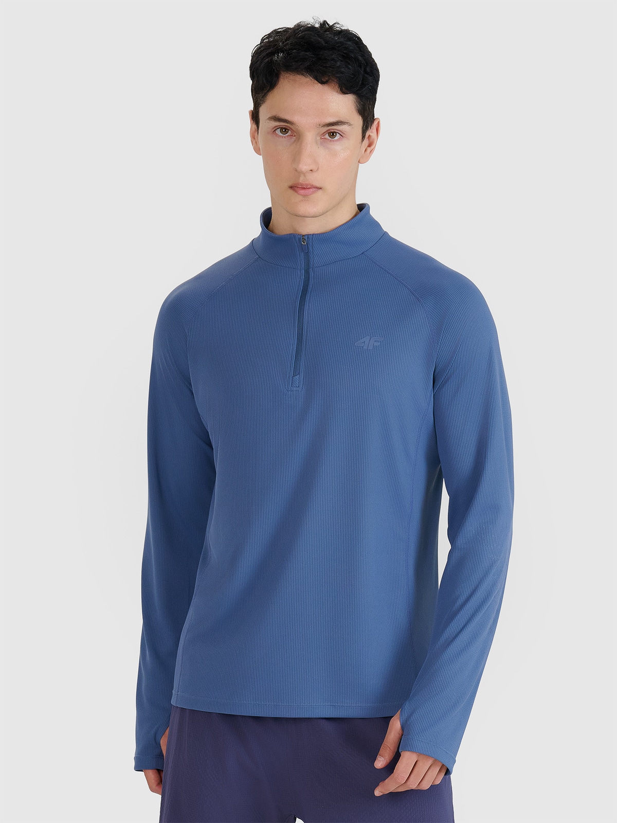 Vyriški Longsleeve greitai džiūstantys bėgimo lauke marškinėliai - tamsiai mėlyni