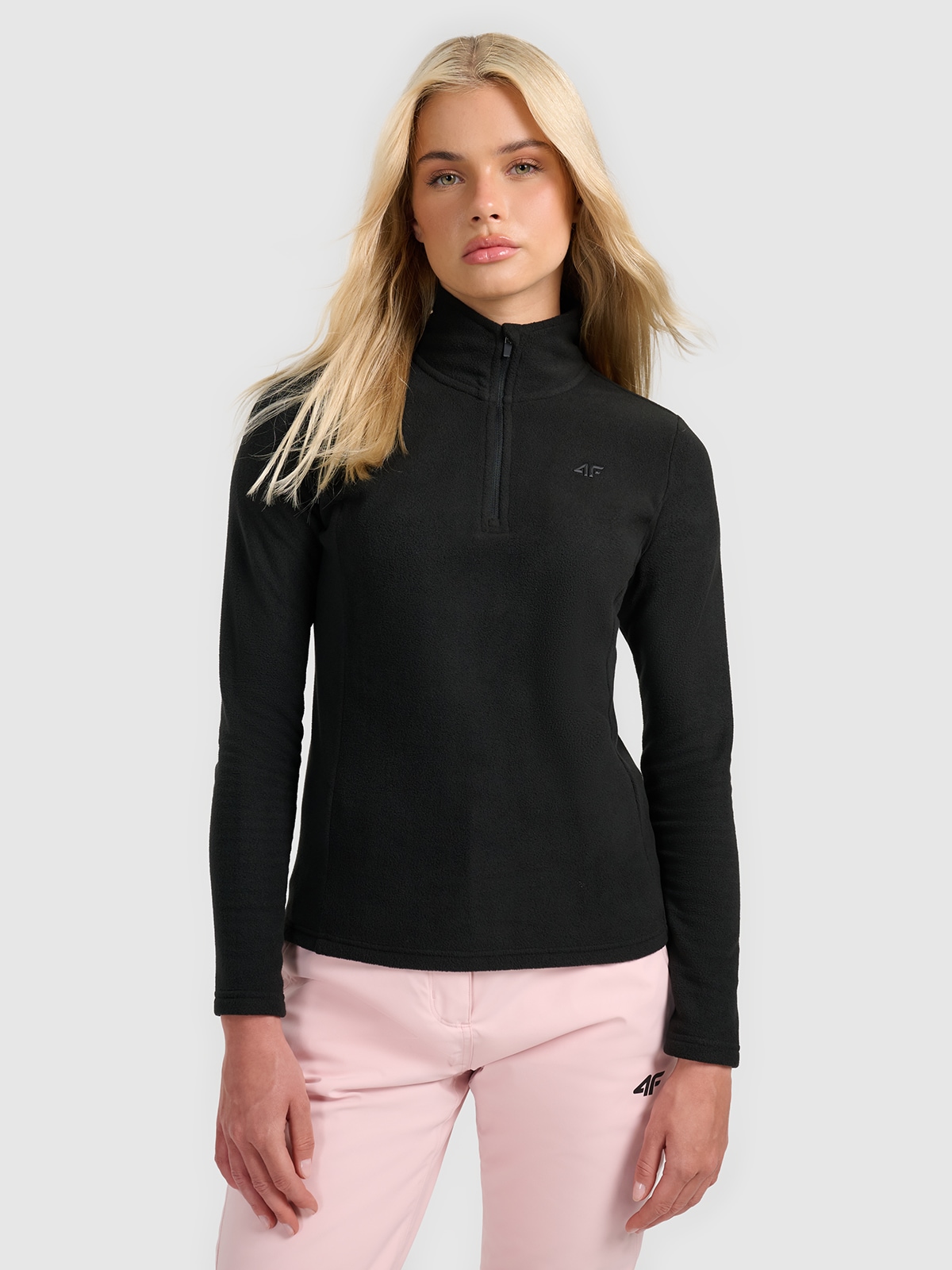 Moteriškas termoaktyvus fliso apatinis trikotažas (viršus) - juodas