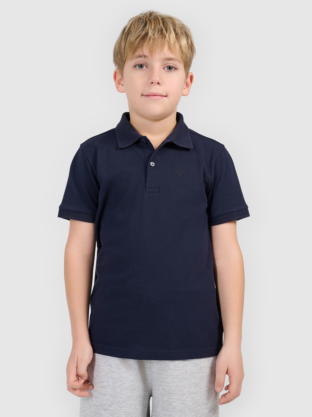 Polo regular marškinėliai berniukams - tamsiai mėlyni
