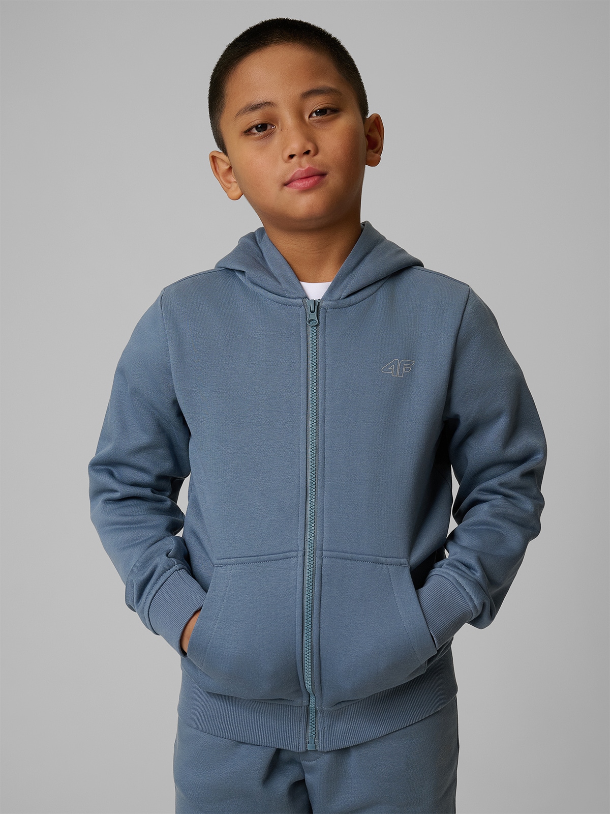 Sportinis džemperis regular su gobtuvu berniukiškas - tamsiai mėlynas