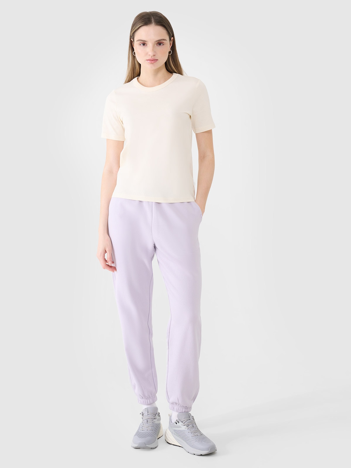 Moteriškos sportinės jogger kelnės - violetinės