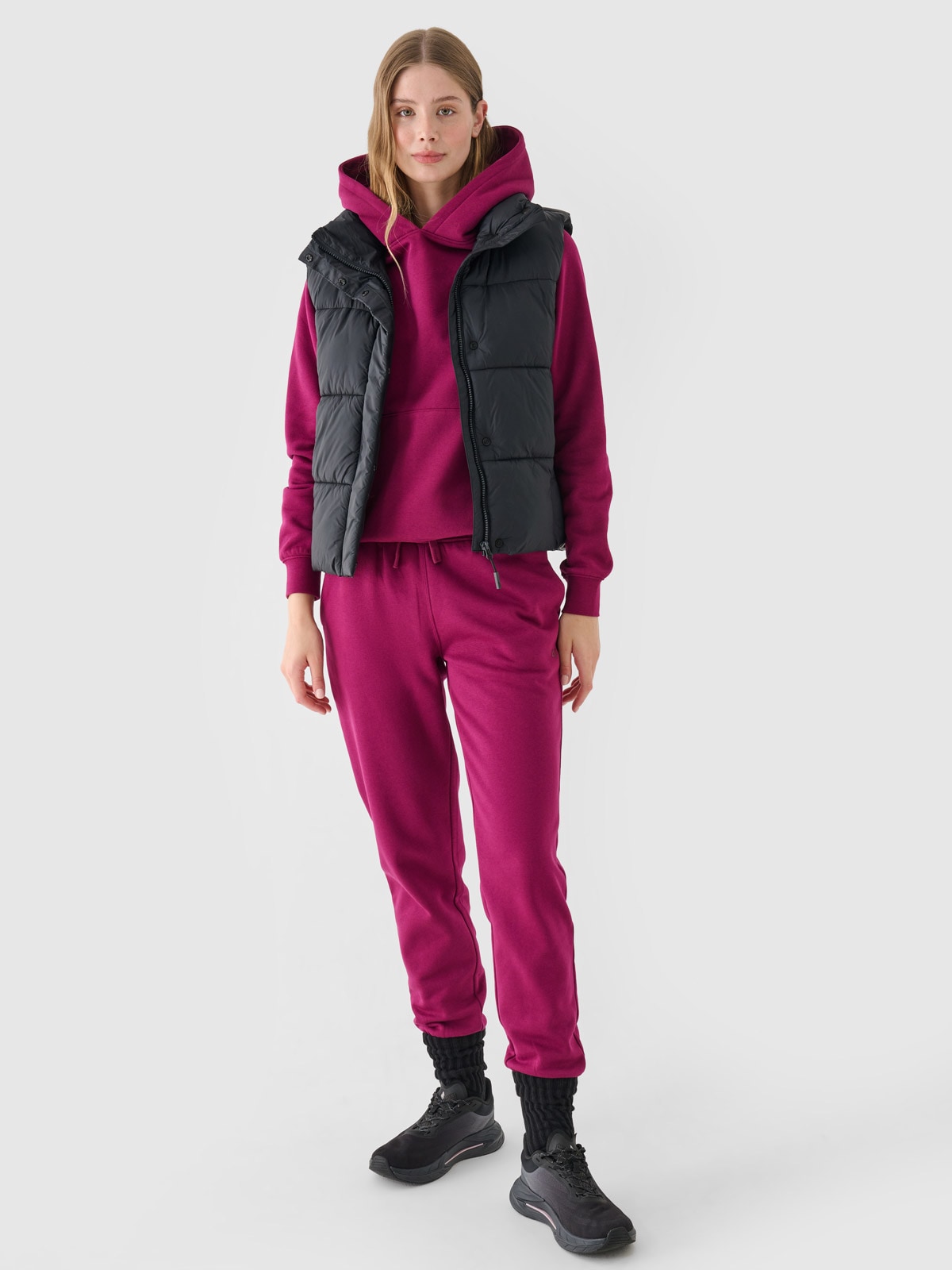 Moteriškos sportinės jogger kelnės - violetinės