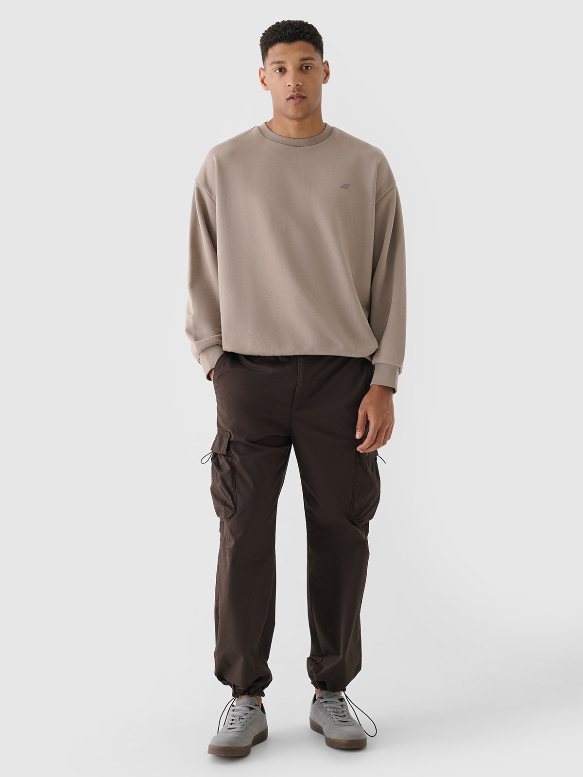 Vyriškos casual parachute cargo kelnės - rudos