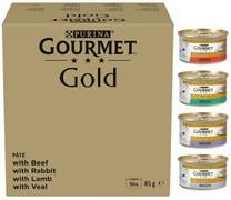 Šlapias kačių maistas Purina Gourmet Gold Feine Pastete, ėriena/jautiena/triušiena, 0.085 kg, 96 vnt.