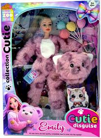 Lėlė Emily With Cat Costume QJ201D, 32 cm
