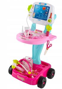 Žaislinis daktaro rinkinys, daktaro vežimėlis 26556, rožinė sp./įvairių spalvų