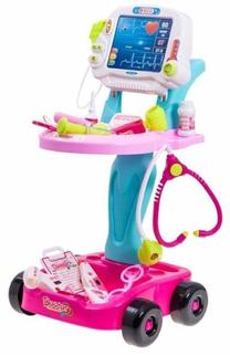 Žaislinis daktaro rinkinys, daktaro vežimėlis ZA2155RO, mėlyna sp./rožinė sp.