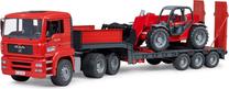  Statybos transporto priemonės Bruder Loader & telehandler MAN TGA 02774, 1:16, juoda sp./raudona sp.
