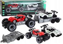  Žaislinių automobilių rinkinys Lean Toys Strong Racing Cool Style, balta sp./raudona sp.
