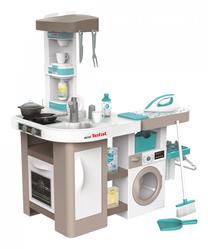 Vaikiška virtuvėlė Smoby Mini Tefal Cleaning Kitchen, balta sp./smėlio sp./turkio sp.