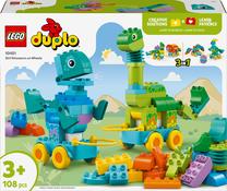 Konstruktorius LEGO® DUPLO® Dinozaurai ant ratukų „trys viename“ 10451, 108 vnt.
