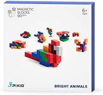 Magnetinis konstruktorius Pixio Story Series Bright Animals 30104, 90 vnt., įvairių spalvų