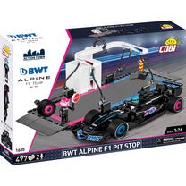 Konstruktorius Cobi Action Town BWT Alpine F1 Pit Stop 1685, 477 vnt., įvairių spalvų