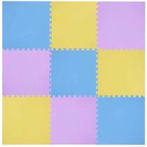 Kilimėlis fitnesui ir jogai One Fitness Puzzle Protective Mat, mėlyna sp./geltona sp./violetinė sp., 180 cm x 180 cm x 1 cm