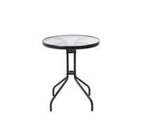Lauko stalas Bistro, skaidri sp./juoda sp., 60 cm x 60 cm x 70 cm