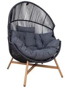 Lauko krėslas Home4you Helsinki 77673, ruda sp./juoda sp., 98 cm x 101 cm x 142 cm