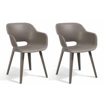 Lauko kėdžių rinkinys Keter Allibert Akola Set of 2 seats 422805, ruda sp./pilka sp., 56.7 cm x 55.2 cm x 80.1 cm
