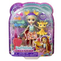 Lėlė Mattel Enchantimals Glam Party Gillian Giraffe & Pawl HNV29, 15 cm, įvairių spalvų