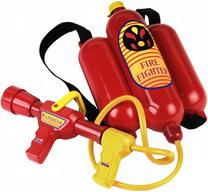 Gaisrininko žaislas, vandens šautuvas su kuprine Klein Firemans, raudona sp./geltona sp.