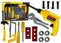Žaislinis meistro įrankių rinkinys Lean Toys Tool Set 12145, geltona sp./pilka sp.