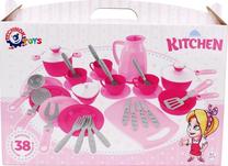 Žaisliniai virtuvės reikmenys, indų rinkinys Technok Kitchen 3275, rožinė sp.