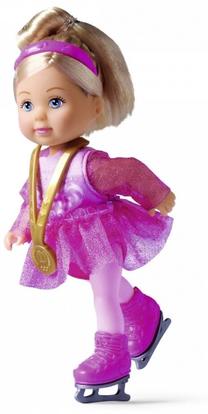 Lėlė Simba Evi Love Ice Skating 105733645, 12 cm, rožinė sp.