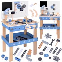 Žaislinis meistro įrankių rinkinys, meistro darbo stalas, mėlyna sp./ruda sp.