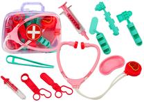 Žaislinis daktaro rinkinys, - Lean Toys, raudona sp./žalia sp./rožinė sp.